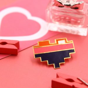 The Lego Heart Lapel Pin