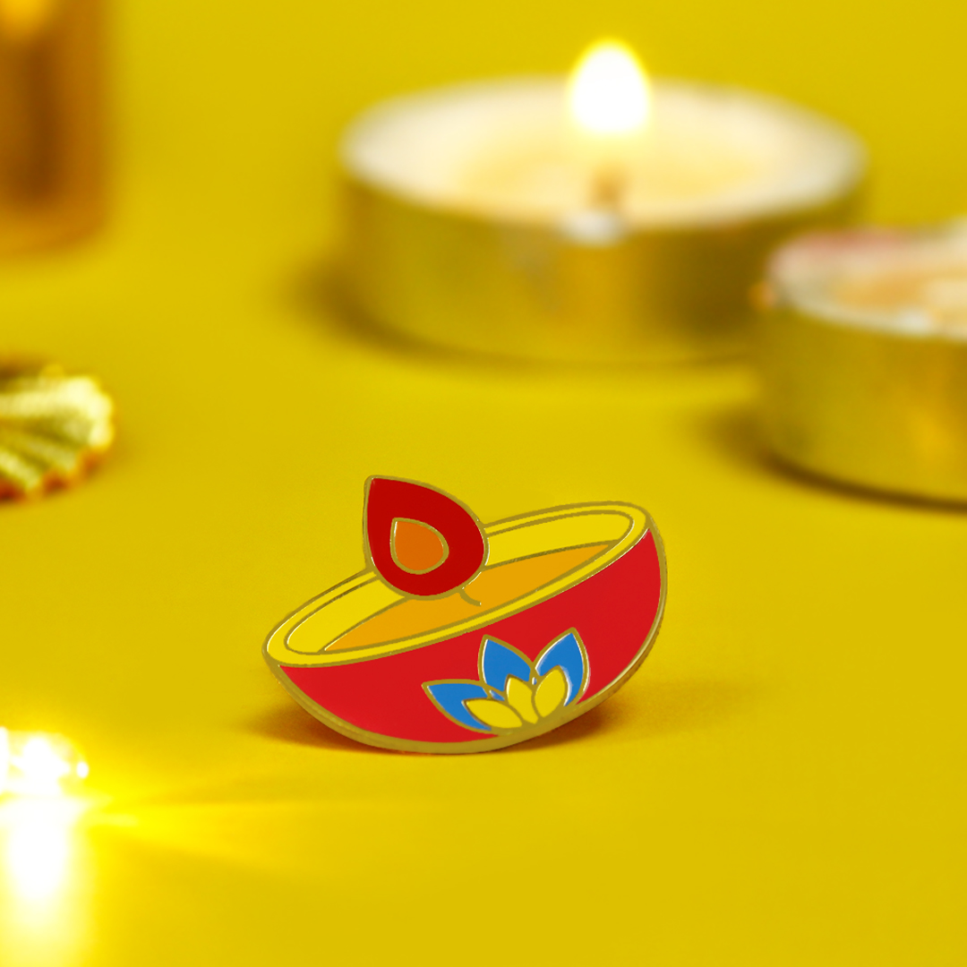 The Diya Lapel Pin is here to light up your Diwali safely. Lapel ...