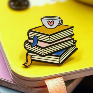 The Love Tea and Books Lapel Pin