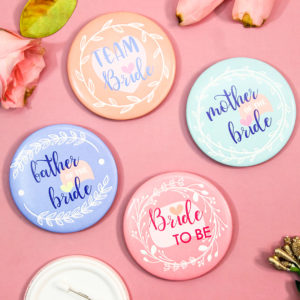 Bride team brooches and bride fridge magnets to make your wedding day enduring and lovely