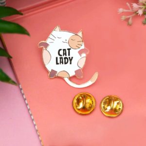 Cat Lady Lapel Pin is a perfect gift for your cat lover friend from Pin It Up online Unique Gift Store