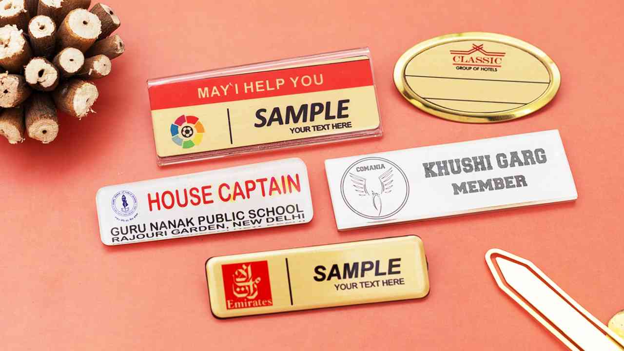 Custom Digital Printed Name Badges and Logo Badges Manufacturer and exporter in Delhi India