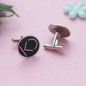 Personalized Initials Cufflinks with Colored Background for your loved ones from Pin It Up an online unique gift store