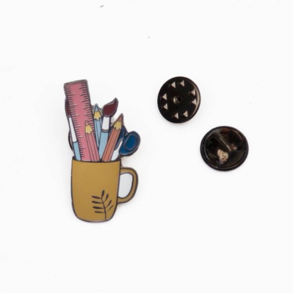 Pencil Mug Lapel Pin / Stationery Mug Lapel Pin a perfect unique gift for your polymath friend