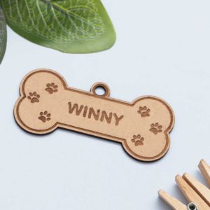 MDF Bone Shaped Dog Name Tag for your lovely dogs from Pin It Up an online unique gift store