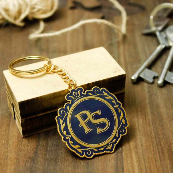 Personalized Initials Keychains in the Royal Trio