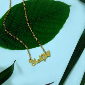 Personalized Name Pendant with Butterfly Design