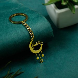 Keychain with Moon and Stars