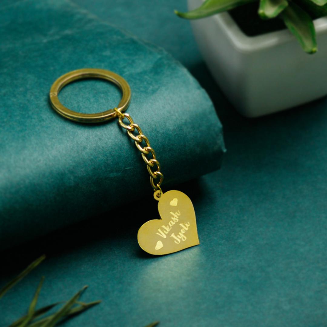 Heart Keychain with Engraved Name | Name Bracelet | Pin it Up