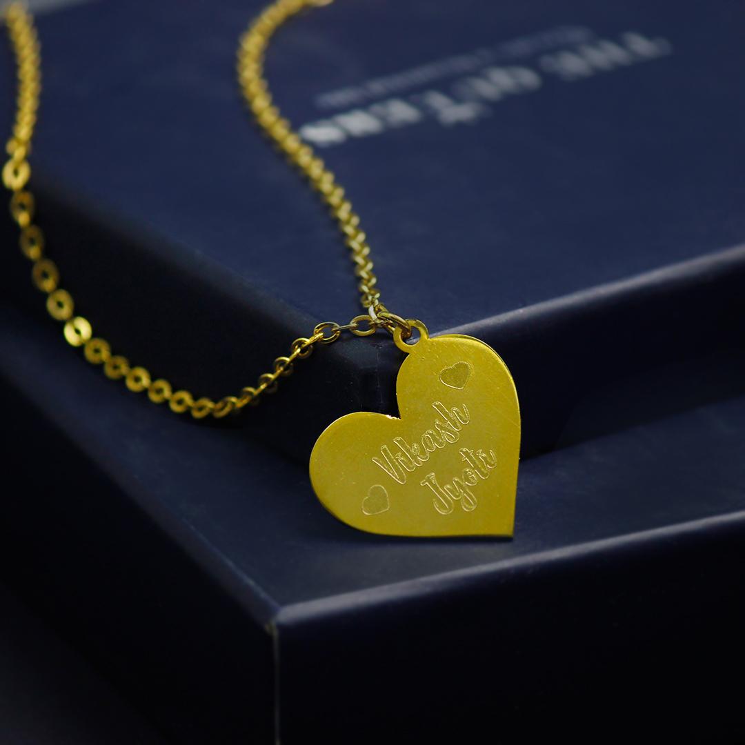 Heart Pendant with Engraved Name - Pin It Up